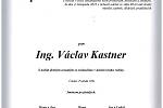 Smuteční oznámení: Ing. Václav Kastner.