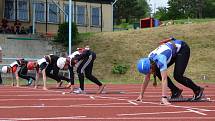 Z krajské soutěže v požárním sportu profesionálních a dobrovolných hasičů na stadionu Olympia v Kutné Hoře.