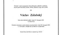 Smuteční oznámení: Václav Zálabský.
