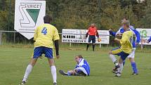 Utkání 7. kola okresního fotbalového přeboru: Zbraslavice - Sázava B 2:3.