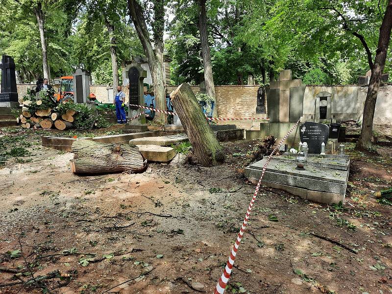 Větrná bouře, která se přehnala nad Kutnohorském 20. června, způsobila veliké škody i na hřbitovech.