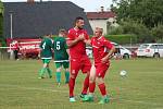 Z fotbalového utkání okresního přeboru Červené Janovice - Horní Bučice (8:2)