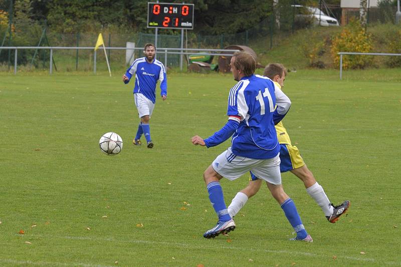 Utkání 7. kola okresního fotbalového přeboru: Zbraslavice - Sázava B 2:3.