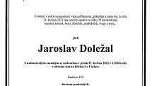 Smuteční oznámení: Jaroslav Doležal.