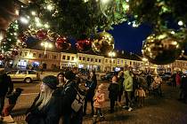 Rozsvícení vánočního stromu v Kutné Hoře v sobotu 4. prosince 2021.