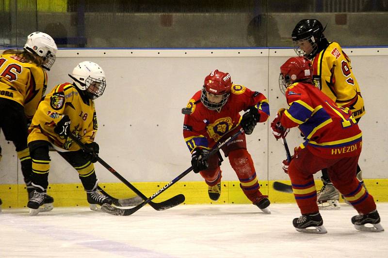 Hokejové mistrovské utkání krajské ligy mladších žáků: SK Sršni Kutná Hora - HC Hvězda Praha 3:20 (1:6, 1:3, 1:11).