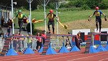 Z krajské soutěže v požárním sportu profesionálních a dobrovolných hasičů na stadionu Olympia v Kutné Hoře.