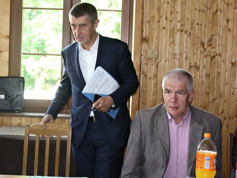 Exministr financí Andrej Babiš na setkání starostů ve Zbraslavicích na Kutnohorsku.