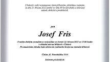 Smuteční oznámení: Josef Fris.