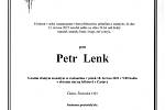 Smuteční oznámení: Petr Lenk.
