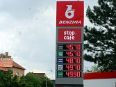 Ceny na čerpacích stanicích 1. června 2022 kolem poledne. Benzina, Kouřimská ulice, Kutná Hora.