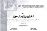 Smuteční oznámení: Jan Podhradský.