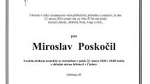 Smuteční parte: Miroslav Poskočil.