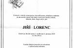 Smuteční parte: Jiří Lorenc.