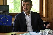 Exministr financí Andrej Babiš na setkání starostů ve Zbraslavicích na Kutnohorsku.