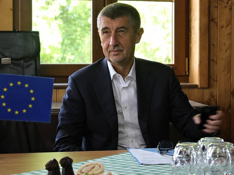 Exministr financí Andrej Babiš na setkání starostů ve Zbraslavicích na Kutnohorsku.