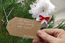 Vánoční strom splněných přání v Centru Přístav v Kutné Hoře v roce 2022.