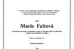 Smuteční parte: Marie Faltová.