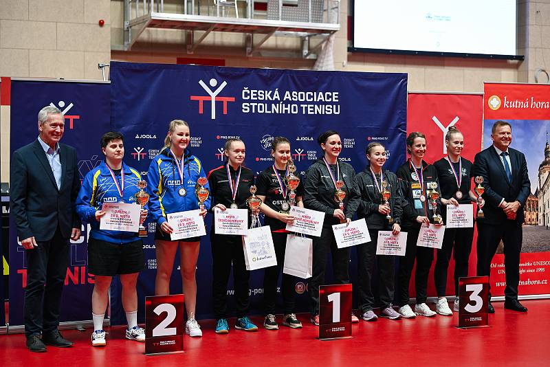 Z finále Mistrovsví České republiky 2022 mužů a žen ve stolním tenisu, které se odehrálo v neděli 27. března v Kutné Hoře.
