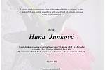 Smuteční parte: Hana Junková.