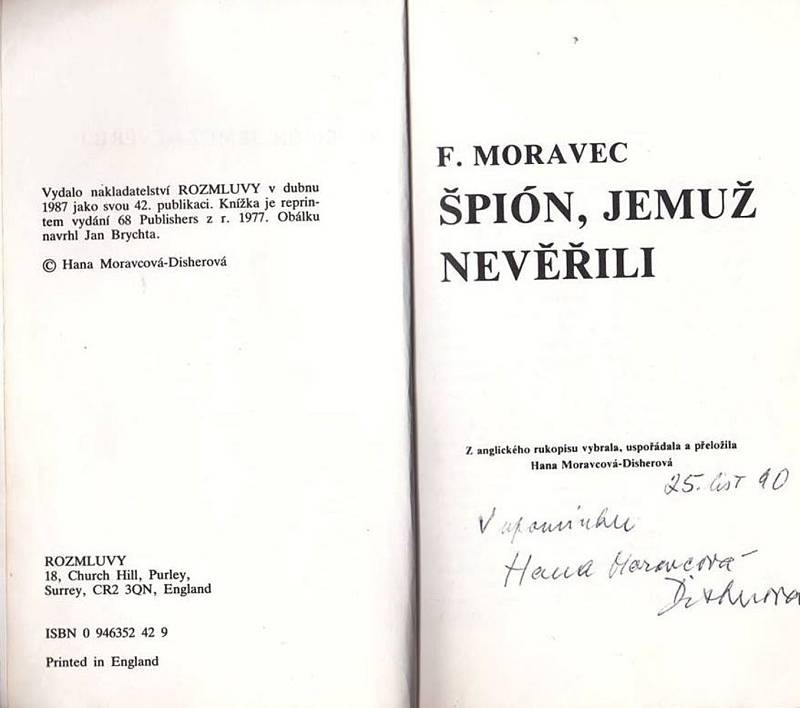 Kniha o F. Moravcovi.