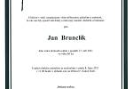 Smuteční oznámení: Jan Brunclík.