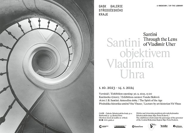 Pozvánka na výstavu Santini objektivem Vladimíra Uhra v Galerii Středočeského kraje (GASK).