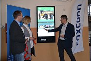 Slavnostní uvedení interaktivního panelu Ámos vision do provozu ve Střední průmyslové škole v Kutné Hoře.