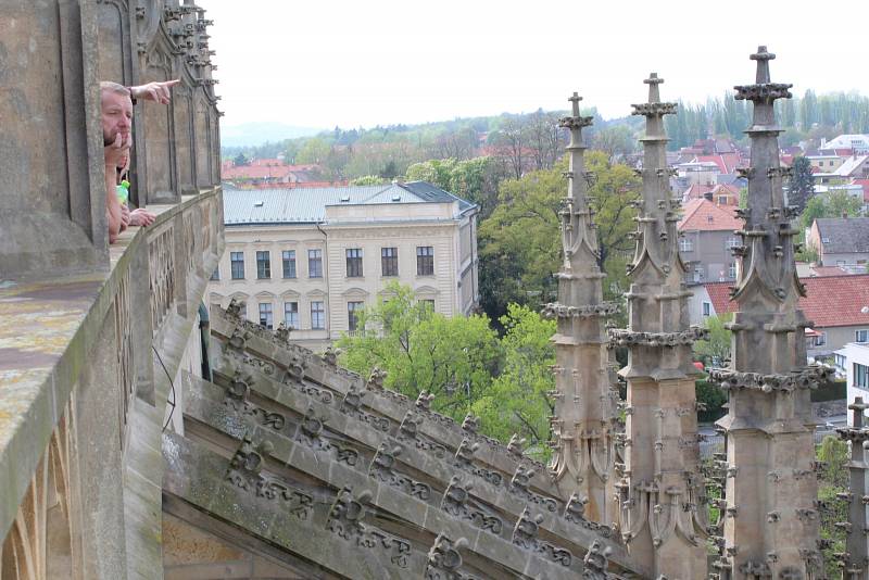 Výstup na ochozy chrámu sv. Barbory v Kutné Hoře.