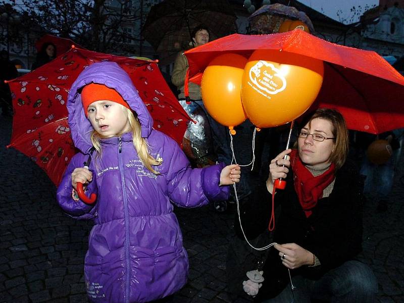 Vypouštění ježíškovských balonků v Kutné Hoře