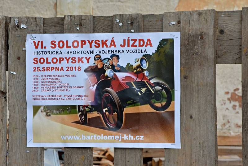 Šestý ročník spanilé jízdy veteránů v Solopyskách.