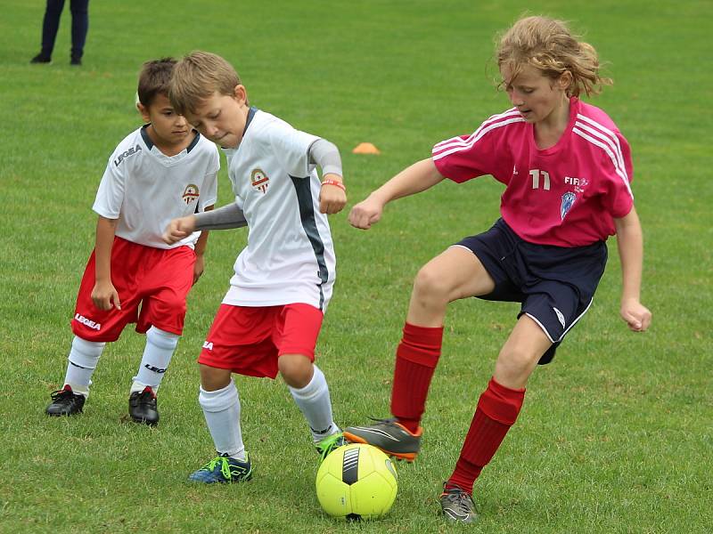 Z fotbalového turnaje mladších přípravek v Tupadlech: FK Čáslav dívky - TJ Star Tupadly 9:1.