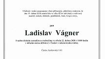 Smuteční parte: Ladislav Vágner.