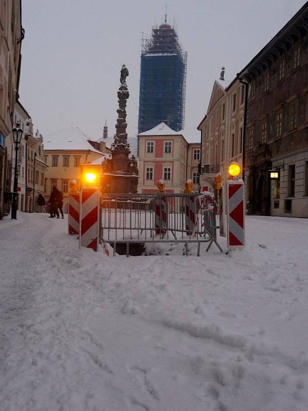 Sníh na Kutnohorsku 23. leden 2016