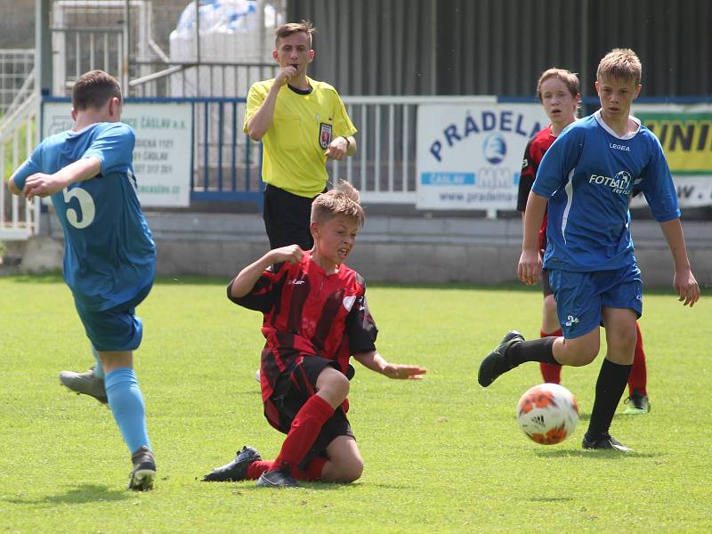 Fotbalový přátelský zápas, starší žáci, kategorie U14: FK Čáslav - MFK Chrudim 1:6 (1:2).