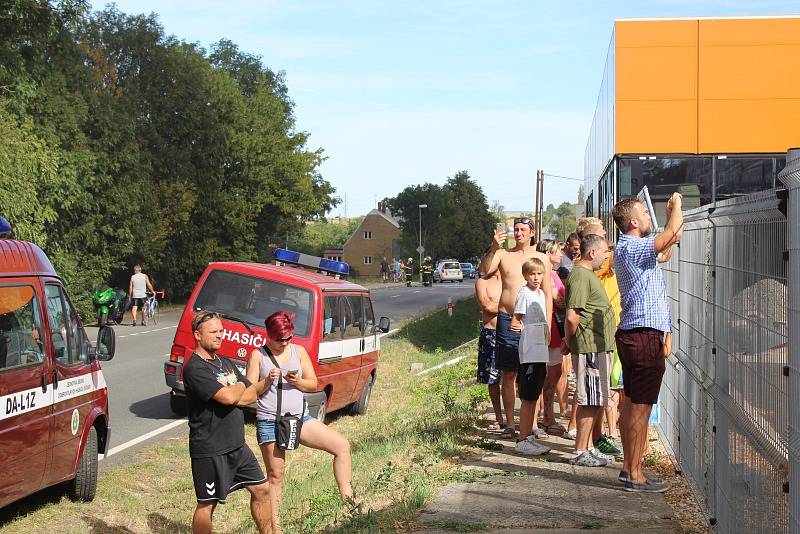 Požár na Karlově v Kutné Hoře.