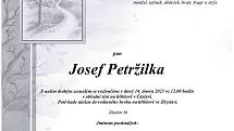 Smuteční oznámení: Josef Petržilka.