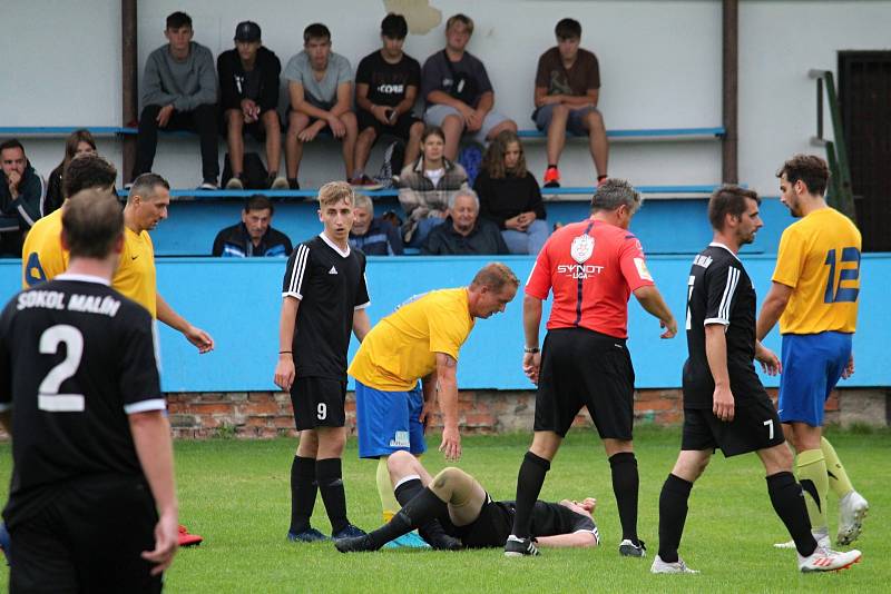 Fotbalový okresní přebor: Malín/Kutná Hora B - Zruč nad Sázavou 7:1 (4:0).