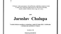 Smuteční parte: Jaroslav Chalupa.