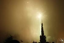Novoroční ohňostroj v Čáslavi, 1. ledna 2017