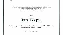 Smuteční parte: Jan Kapic