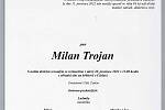 Smuteční oznámení: Milan Trojan.