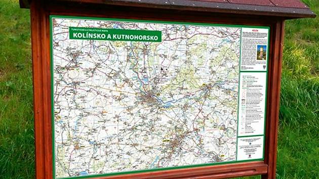 Mapa Klubu českých turistů Kolínsko a Kutnohorsko.