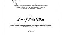 Smuteční oznámení: Josef Petržilka.