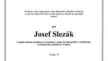 Smuteční oznámení: Josef Slezák.