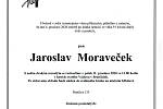 Smuteční parte: Jaroslav Moraveček.