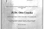 Smuteční rozloučení: JUDr. Otto Unucka.