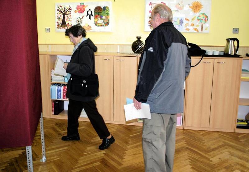 Volební místnost v Čáslavi.