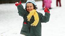 Zimních radovánek si konečně v úterý užily děti v Mateřské škole Benešova 149/I v Kutné Hoře.