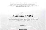 Smuteční oznámení: Emanuel Melka.